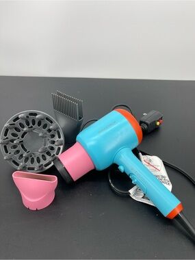 Wavytalk Compact Turquoise and Pink  Hair Dryer with Nozzles
